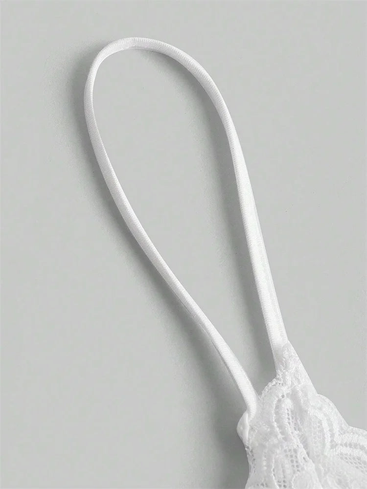 Contrast Lace Bow Top