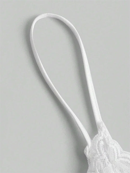 Contrast Lace Bow Top