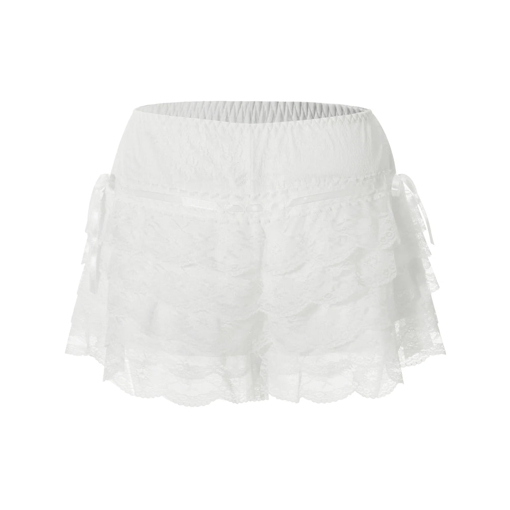 Layered Ruffle Lace Skirt Shorts