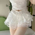 Layered Ruffle Lace Skirt Shorts